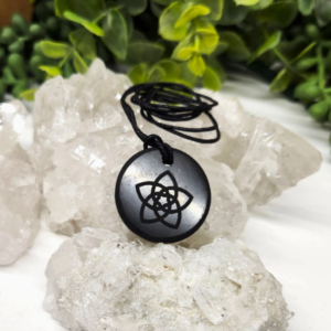 Shungite Pendant Five Point Celtic Knot with Cord